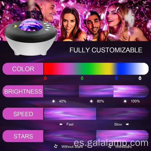 Proyector de techo de nebulosa wifi con altavoz de música